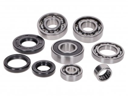 42793 - engine bearing set w/ oil seals for Vespa Smallframe 19mm 50, S, N, R, L, Special, Elestart, PK, 80, 90, 125