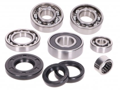 42794 - engine bearing set w/ oil seals for Vespa Smallframe 20mm 50, S, N, R, L, Special, Elestart, PK, 80, 90, 125