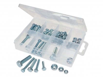 43514 - hexagon bolt and nut assortment M5-M8 75-piece