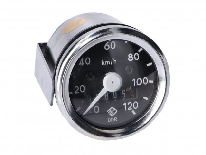 43895 - speedometer 120km/h round shape 48mm for Simson S50, S51, S70, KR51, MZ GS, Puch Maxi, MV, MS, DS, Hercules