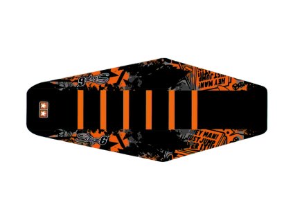 Potah sedla Stage6 (plný) černo - oranžový Sherco 50ccm do 2006