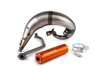 Výfuk Stage6 Streetrace CNC (vysoké uchycení - pravé) oranžový Beta RR 2012 / HM / Vent
