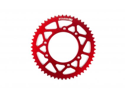 Rozeta 53 zubů - 420 Stage6 alu CNC červená Derbi Senda DRD Pro / Racing