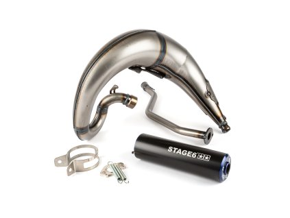 Výfuk Stage6 Streetrace CNC (vysoké uchycení) modro - černý Yamaha DT50