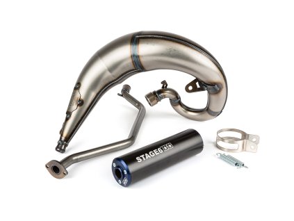 Výfuk Stage6 Streetrace CNC (vysoké uchycení) modro - černý Sherco SE / SM