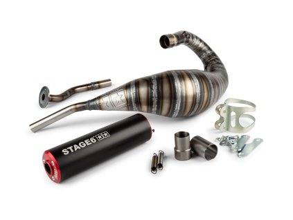 Výfuk Stage6 80 - 90ccm CNC červeno - černá HM-Moto / Vent / Beta RR