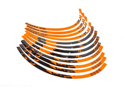 Samolepky na ráfky 17" Stage6 oranžovo - černá