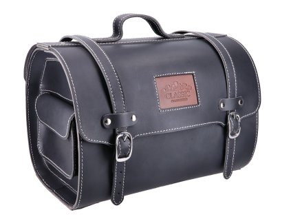 44853 - Lederkoffer Echtleder schwarz ca. 26 Liter 38x27x26