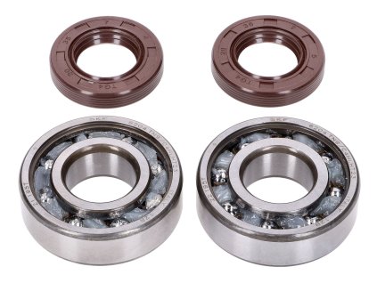 Sada ložisek na kliku Naraku SKF / FKM Premium C4 plastová klec, Derbi EBE, D50B