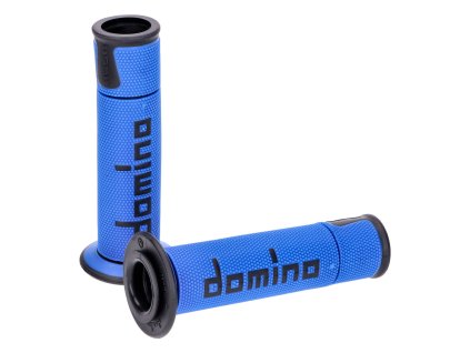 Gripy Domino A450 On-Road Racing modrá / černá s otevřenými konci