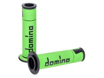 Gripy Domino A450 On-Road Racing zelená / černá s otevřenými konci