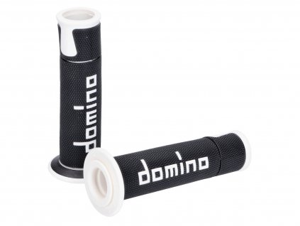 48747 - Griffe Satz Domino A450 On-Road Racing schwarz / weiß mit offenen Enden