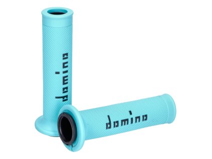 Gripy Domino A010 On-Road tyrkysová / černá s otevřenými konci
