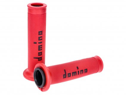 44597 - handlebar grip set Domino A010 On-Road red / black with open ends