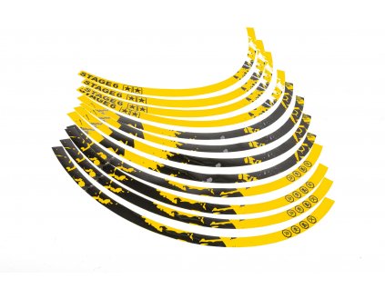 Samolepky na ráfky 12" a 13" Stage6 žluto - černá