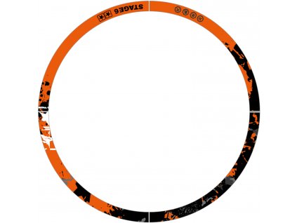 Samolepky na ráfky 12" a 13" Stage6 oranžovo - bílá