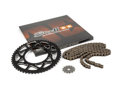 Řetězová sada 13x53 - 420 Stage6 alu CNC černá Derbi DRD Pro