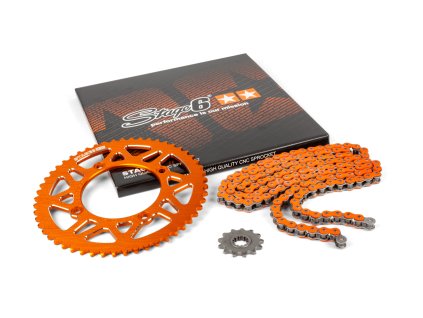 Řetězová sada 13x53 - 420 Stage6 alu CNC oranžová Beta RR