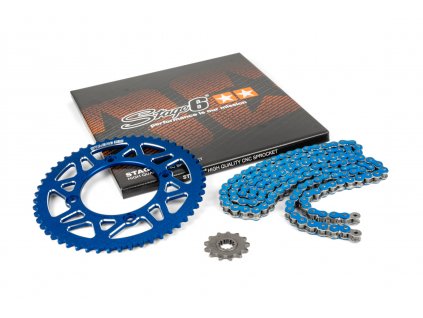 Řetězová sada 13x53 - 420 Stage6 alu CNC modrá Beta RR