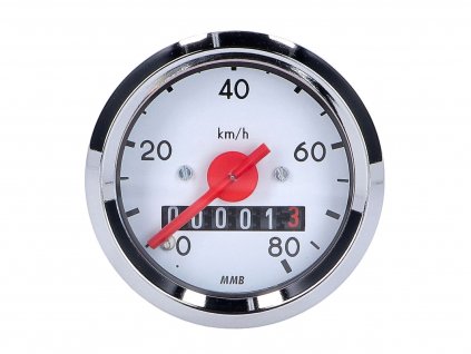 48873 - speedometer 80km/h round shape 48mm for Simson KR50, KR51, SR2, SR4