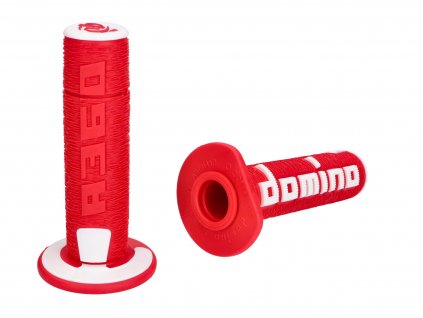 49028 - handlebar grip set Domino A360 Off-Road red / white