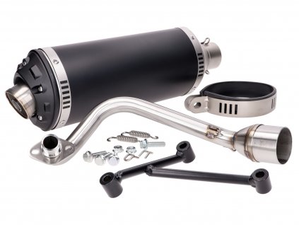 49112 - exhaust Power1 aluminum black for Vespa Primavera, Sprint, Zip 4-stroke 50 Euro2