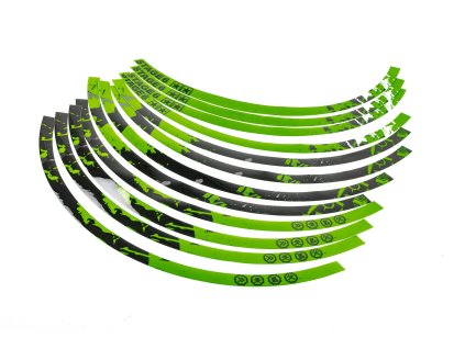 Samolepky na ráfky 13" Stage6 zeleno - černá