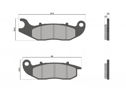 Brzdové destičky MALOSSI Sport, Aprilia SR GT 125 / 200, Honda PCX 125 (18-), Piaggio Liberty / Medley 125 - 150, Vespa GTS 125 / 300 (23-)