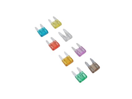 Sada nožových pojistek MINI (3; 5; 7,5; 10; 20; 25; 30A)