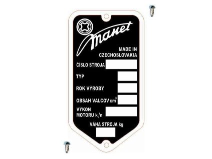 Výrobní štítek s nýty  TATRAN/MANET  *M