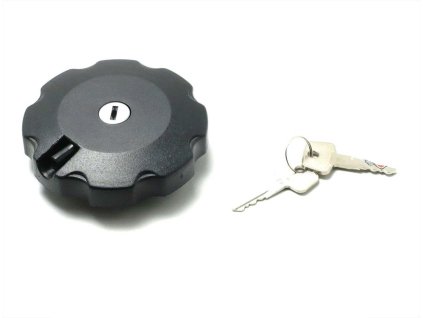 Tank cap lockable black 48mm with keys and breather hose connection for Honda, MTX sh, 80 R