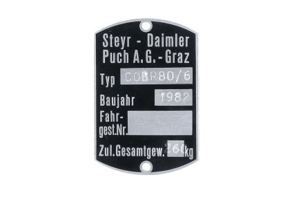 Type plate frame 60x40mm for Puch N 50