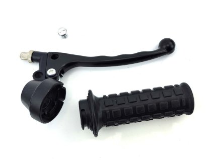 Throttle grip with brake lever and rubber grip black for Tomos A 3, 35, Zündapp, Kreidler, Hercules, Puch, DKW, KTM, Rixe, Sachs