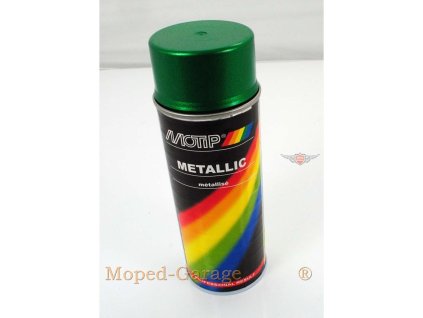 Paint spray can nitrocellulose 400ml green metallic for moped mokick