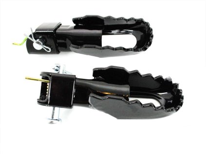 Footrest set black with retaining bolt spring locking pin for Yamaha, DT 50, 80, MX