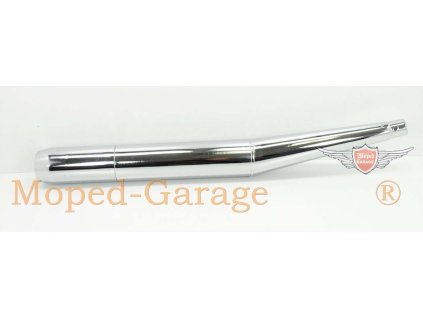 Exhaust Jamarcol bend 28mm connection 70mm diameter 695mm chrome for Kreidler Florett LF, LH, RMC, RS, Flory, Zündapp CS, KS, GTS, ZD, Hercules, Puch