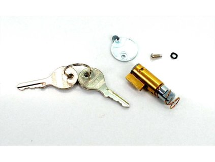 Steering lock brass 12mm with 2 keys for Zündapp CS, CX, ZD, KS, C, GTS, Piaggio Vespa Ape TM P 50, 90, DN 200, DS ET 3 125, Iris Primavera 75, KTM Bora Comet, EXC 250, 300, 450, 525, Six Days, SMC 660, SXC 625, Mobylette Mofa Moped, Hercules Prima…