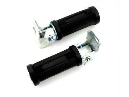 Footrests foldable 12mm black for Zündapp GTS, KS, CS, CX, ZD, C 50 Sport, Kreidler Florett, Flory, Hercules Prima, M, MK, KX, K Ultra, Puch Monza, Cobra, Jet, Racing, KTM, DKW, Rixe, Sachs moped, moped, mokick, moped bike