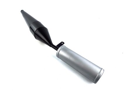 Exhaust Black Silver 28mm 750mm for Simson Schwalbe KR 51, S 50, 70, SR 80, Zündapp, Kreidler, Hercules, Puch, DKW, KTM, Rixe