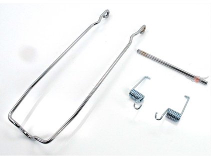 Luggage carrier clamping bracket set chrome with retaining pin and springs for Hercules, Prima, M, Optima