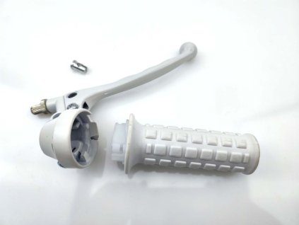 Throttle grip white with brake lever and rubber grip for Zündapp, Kreidler, Hercules, Puch, DKW, KTM, Rixe, Sachs, Tomos A 3, 35