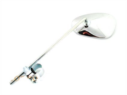 Mirror bumm with clamp Reducing chrome left for Zündapp, Kreidler, Hercules, Miele, DKW, NSU, Horex, Puch, Gritzner