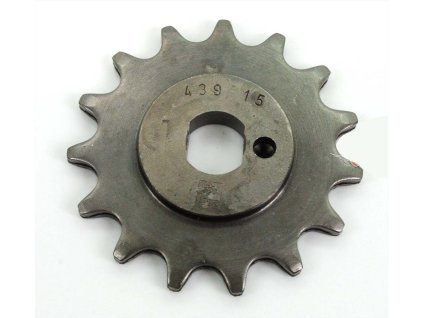 Pinion Esjot steel 15 teeth 15x12mm for Kreidler Florett Eiertank type K54/0M, LF LH K54/32 D, 3 speed Mokick, Mustang Enduro, Flory MF12, MF13, MF20, MF22, MF23, Flott MF24, MF25