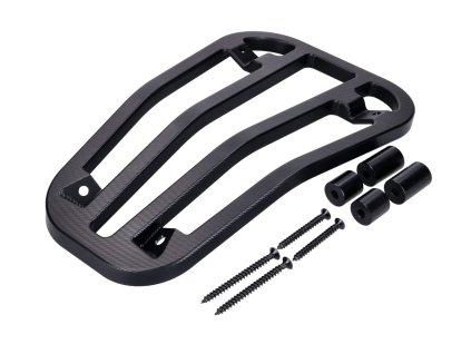 Top Case carrier / luggage carrier step-through Moto Nostra, black matt, CNC for Vespa Primavera 50-150cc, Sprint 50-150cc