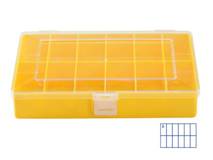 Třídicí box Hünersdorff, Compact (170x250x46mm) 12 přihrádek, žlutá, polystyren