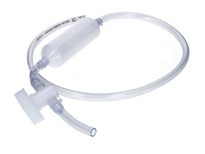 Ruční pumpa / pumpa na kanystr Hünersdorff s průhlednou hadicí (1450 mm) a výpustí