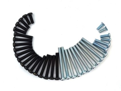 Bolt set steel 26-piece black/silver for Yamaha DT 50 M, MX, RD MX