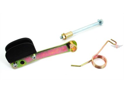 Chain tensioner set with mounting axle and spring for Yamaha, DT 50 MX, 80 MX