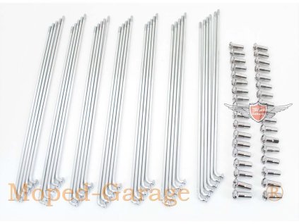 Spokes chrome 220mm with nipple 36 pieces for moped, mokick, moped, scooter