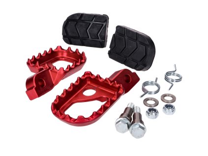 Footrest set CNC red 16x24x3mm for Beta RR50 Enduro